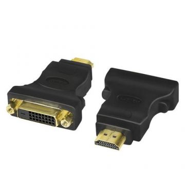 Adaptor LOGILINK AH0002, HDMI - DVI-D DL, conectori auriti, Full HD/60 Hz (Negru)