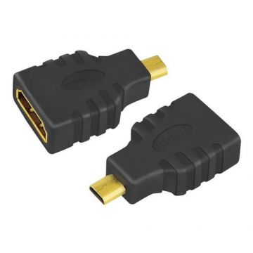 Adaptor LOGILINK AH0010, Micro-HDMI - HDMI, conectori auriti, 4K UHD/30Hz (Negru)