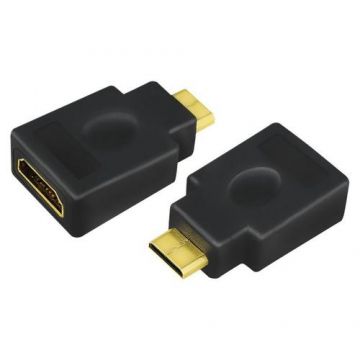 Adaptor video LOGILINK AH0009, Mini-HDMI - HDMI, conectori auriti, 4K UHD/30Hz (Negru)