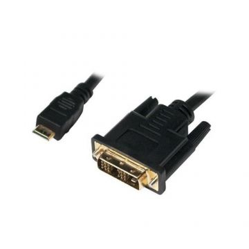 Cablu LOGILINK CHM002, Mini-HDMI - DVI-D SL, 1m, conectori auriti (Negru)
