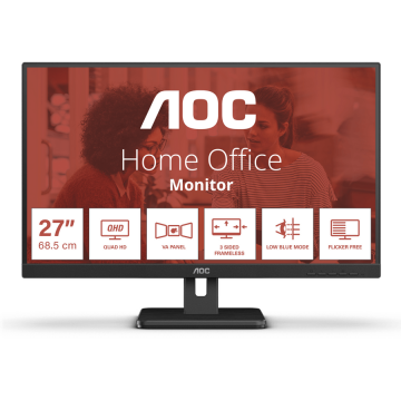 AOC Monitor AOC VA 27 , QHD, 75Hz, DisplayPort, Q27E3UAM, Negru