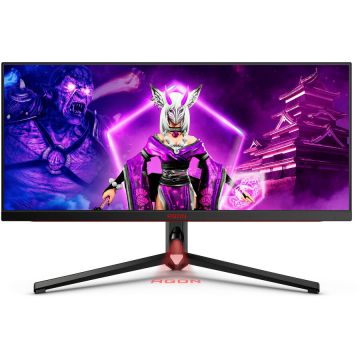 AOC Monitor Gaming MiniLED IPS AGON PRO 34 WQHD HDR1000 170Hz 1ms HDMI DisplayPort USB USB-C KVM AG344UXM, Negru