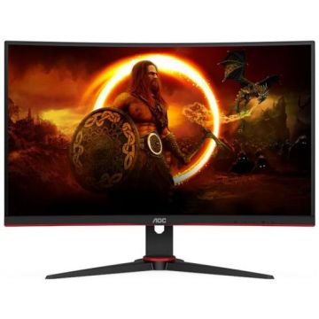 AOC Monitor Gaming VA LED AOC 27 C27G2E/BK, Full HD (1920 x 1080), VGA, HDMI, DisplayPort, Ecran Curbat, 165 Hz, 4 ms, Negru