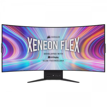 CORSAIR Monitor Gaming OLED Corsair XENEON FLEX 45 45WQHD24, WQHD (3440 x1440), HDMI, DisplayPort, AMD FreeSync, Nvidia G-Sync, Ecran Flexibil, 240 Hz, 0.03 ms, Negru