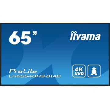 IIYAMA Display Profesional IPS LED iiyama 64.5 LH6554UHS-B1AG, Ultra HD (3840 x 2160), VGA, DVI, HDMI, DisplayPort, Boxe, Negru