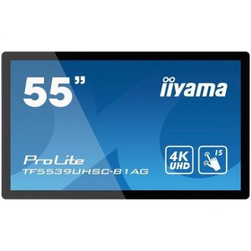 IIYAMA Display Profesional IPS LED iiyama ProLite 55 TF5539UHSC-B1AG, Ultra HD (3840 x 2160), VGA, HDMI, DisplayPort, Touchscreen, Boxe, Negru