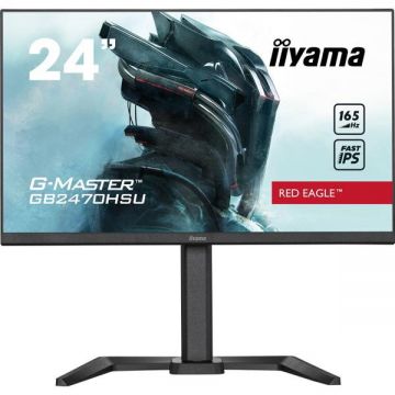IIYAMA Monitor Gaming Fast IPS LED iiyama G-Master 23.8 GB2470HSU-B5, Full HD (1920 x 1080), HDMI, DisplayPort, AMD FreeSync, Pivot, 165 Hz, 0.8 ms, Negru