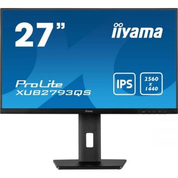 IIYAMA Monitor IPS LED iiyama 27 XUB2793QS-B1, QHD (2560 x 1440), HDMI, DisplayPort, AMD FreeSync, Pivot, Boxe, Negru