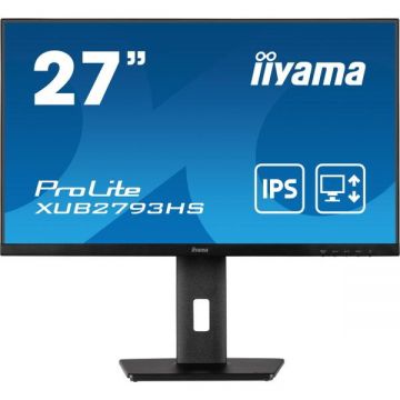 IIYAMA Monitor IPS LED iiyama ProLite 27 XUB2793HS-B5, Full HD (1920 x 1080), HDMI, DisplayPort, AMD FreeSync, Pivot, Boxe, Negru