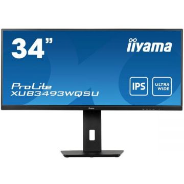 IIYAMA Monitor IPS LED iiyama ProLite 34 XUB3493WQSU-B5, WQHD (3440 x 1440), HDMI, DisplayPort, AMD FreeSync, Boxe, Negru
