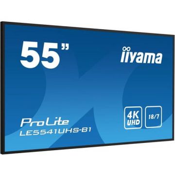 IIYAMA Monitor LED Iiyama, ProLite LE5541UHS-B1, 55, LED, 4K, 1xVGA, 3xHDMI, Negru