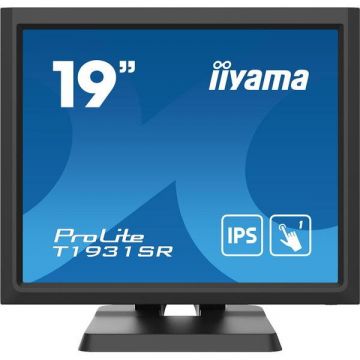 IIYAMA Monitor TN LED iiyama Prolite 19 T1931SR-B6, 1280 x 1024, VGA, HDMI, Displayport, Boxe, Touchscreen, 5 ms, Negru