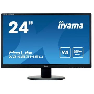 IIYAMA Monitor VA LED iiyama 23.8 X2483HSU-B5, Full HD 1920 x 1080, HDMI, DisplayPort, Boxe Negru