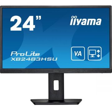 IIYAMA Monitor VA LED iiyama ProLite 23.8 XB2483HSU-B5, Full HD (1920 x 1080), HDMI, DisplayPort, Pivot, Boxe, Negru