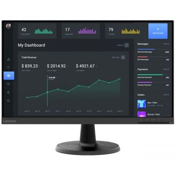 Lenovo Monitor LED VA Lenovo 23.8, Full HD, 75Hz, HDMI, FreeSync, D24-45, Negru