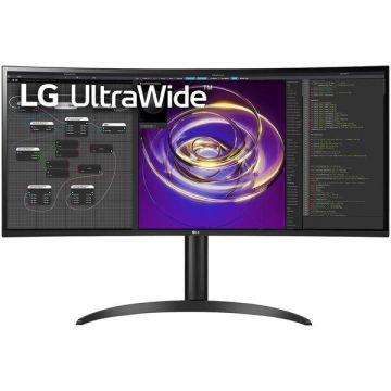 Lg Monitor Gaming IPS LED LG 34 34WP85CP-B, WQHD (3440 x 1440), HDMI, DisplayPort, Boxe, Ecran curbat, Negru