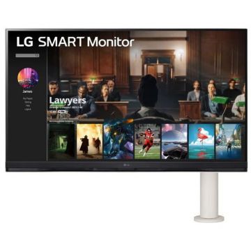 LG Monitor VA LED LG 31.5 32SQ780S-W, Ultra HD (3840 x 2160), HDMI, Pivot, webOS, Boxe, Alb