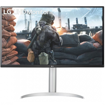 LG Monitor VA LED LG 31.5 32UP55NP-W, Ultra HD (3840 x 2160), HDMI, DisplayPort, AMD FreeSync, Pivot, Boxe, Negru/Argintiu