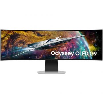 Monitor Gaming OLED Samsung Odyssey G9 49inch LS49CG950SUXDU, WQHD (5120 x 1440), HDMI, DisplayPort, Ecran curbat, HDR10+, 240Hz, 0.03 ms (Alb)