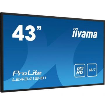 Monitor IPS LED Iiyama ProLite 43inch LE4341S-B1, Full HD (1920 x 1080), VGA, HDMI (Negru)