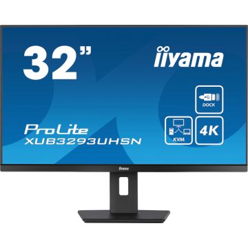 Monitor LED IIyama ProLite XUB3293UHSN-B5 31.5 inch UHD IPS 4 ms 60 Hz KVM USB-C
