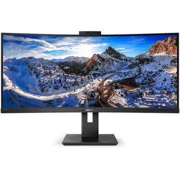 Monitor LED Philips 346P1CRH Curbat 34 inch 5 ms Negru HDR 100 Hz