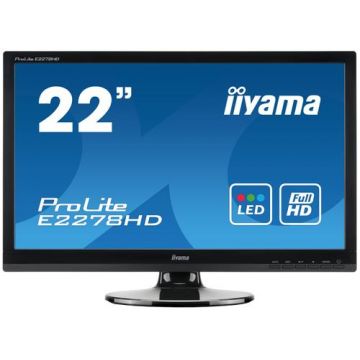 Monitor refurbished Iiyama E2278HD, 22 Inch LED TN, 1920 x 1080, VGA, DVI