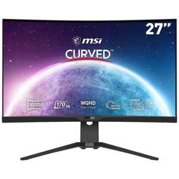 MSI Monitor Gaming VA LED MSI 27 G272CQP, QHD (2560 x 1440), HDMI, DisplayPort, AMD FreeSync, Ecran Curbat, 170 Hz, 1 ms, Negru MSI Monitor Gaming VA LED MSI 27 G272CQP, QHD (2560 x 1440), HDMI, DisplayPort, AMD FreeSync, Ecran Curbat, 170 Hz, 1 ms, Negru