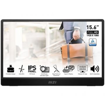 MSI Monitor LED portabil MSI PRO MP161, 15.6inch, 1920x1080, 4ms GTG, Negru MSI Monitor LED portabil MSI PRO MP161, 15.6inch, 1920x1080, 4ms GTG, Negru