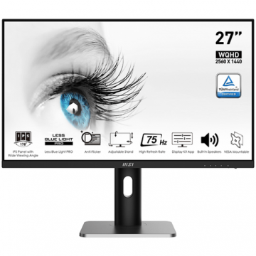 MSI Monitor MSI PRO MP273QP, 27 QHD, 75Hz 1ms, HDMI, DP MSI Monitor MSI PRO MP273QP, 27 QHD, 75Hz 1ms, HDMI, DP