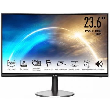 MSI Monitor VA LED MSI PRO 23.6 MP242C, Full HD (1920 x 1080), VGA, HDMI, Ecran curbat, Boxe, Negru MSI Monitor VA LED MSI PRO 23.6 MP242C, Full HD (1920 x 1080), VGA, HDMI, Ecran curbat, Boxe, Negru