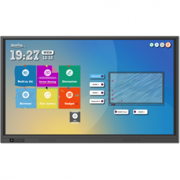 Newline Display Profesional IPS LED Newline 65 6519RS, UHD (3840 x 2160), VGA, HDMI, DisplayPort, Boxe, Touchscreen, Wireless, Negru