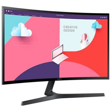Samsung Monitor curbat Samsung Essential S24 C3, 24”, Full HD, VA, 60Hz, 4ms, Negru