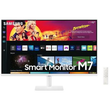 Samsung Monitor VA LED Samsung M7 32 LS32BM701UPXEN, Ultra HD (3840 x 2160), HDMI, Bluetooth, Smart TV Experience, Boxe, Alb