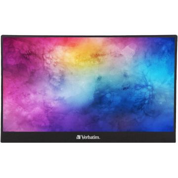 Verbatim Monitor Portabil LED IPS Verbatim, 14'', Full HD, 6ms, HDR, FreeSync, 2x USB-C, HDMI, USB, PM-14