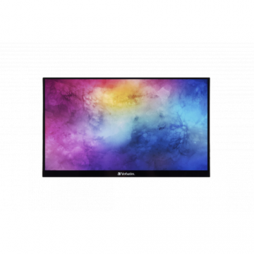 Verbatim Monitor Portabil Touchscreen LED IPS Verbatim, 14'', Full HD, 6ms, HDR, FreeSync, 2x USB-C, HDMI, USB, PMT-14, Negru