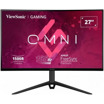 VIEWSONIC Monitor gaming curbat ViewSonic VX2718, 27, FHD, VA frameless, 165Hz, 1ms MPRT, 2 HDMI, DisplayPort, boxe, Adaptive sync, Negru