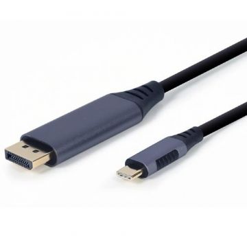 Cablu Audio si Video USB-C - DisplayPort Gembird, 1.8m, Gri CC-USB3C-DPF-01-6