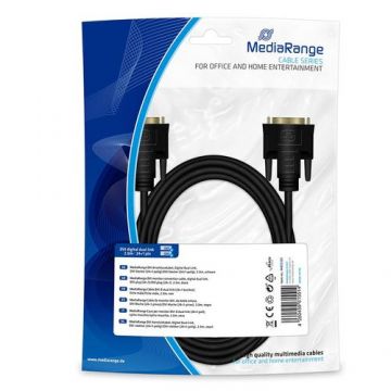 Cablu de conectare monitor MediaRange, DVI/DVI, 2 m, Negru