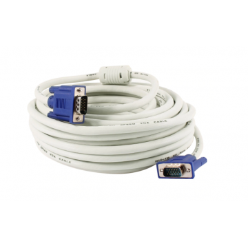 Cablu Vga Klausstech, Tata-tata, Lungime Cablu 15 M, 15 Pini, Pentru Monitor Sau Alb