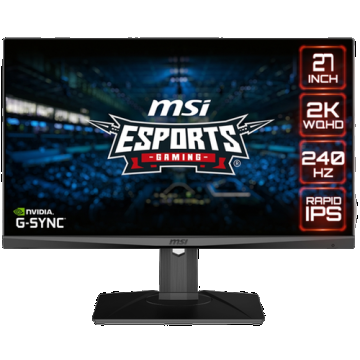 Monitor Gaming IPS LED MSI Optix MAG274QRX, WQHD (2560 x 1440), HDMI, DisplayPort, Nvidia G-Sync, Pivot, 240 Hz, 1 ms (Negru) Monitor Gaming IPS LED MSI Optix MAG274QRX, WQHD (2560 x 1440), HDMI, DisplayPort, Nvidia G-Sync, Pivot, 240 Hz, 1 ms (Negru)
