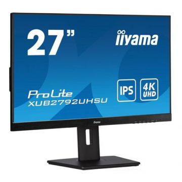 Monitor IPS LED iiyama ProLite XUB2792UHSU-B5 27inch UHD, 60Hz, 4ms, HDMI, DisplayPort, DVI, HUB USB 2x3.2, HAS (150mm) + Pivot, Flicker-free + Blue light