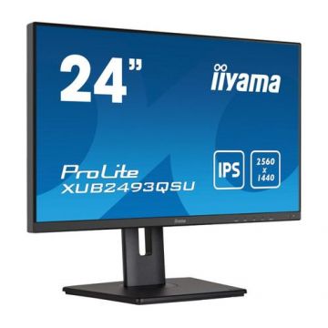 Monitor IPS ProLite, Iiyama, 24 inchi, WQHD, HDMI, DisplayPort, FlicerFree, Negru