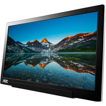 Monitor LED AOC Portabil I1601FWUX 15.6 inch 5 ms Black USB-C 60Hz