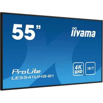 Monitor LED Iiyama, ProLite LE5541UHS-B1, 55inch, LED, 4K, 1xVGA, 3xHDMI, Negru