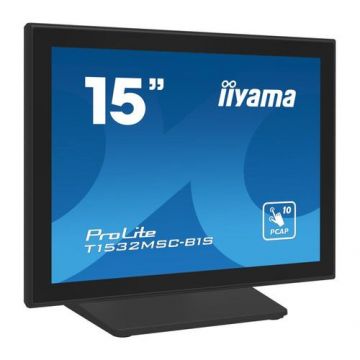 Monitor TN LED Iiyama 15inch T1532MSC-B1S, 1024 x 768, VGA, HDMI, DisplayPort, Touchscreen (Negru)