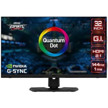 MSI Monitor Gaming IPS LED MSI Optix 32 MPG321UR-QD, Ultra HD (3840 x 2160), HDMI, DisplayPort, NVIDIA G-Sync, 144 Hz, 1 ms, Negru