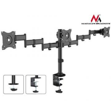 Suport 3 monitoare Emtex MC-691, 27inch, 8 Kg (Negru)