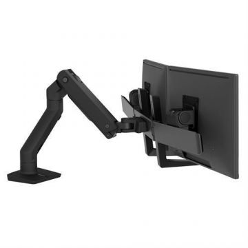 Suport de birou pentru doua monitoare, Ergotron, Negru