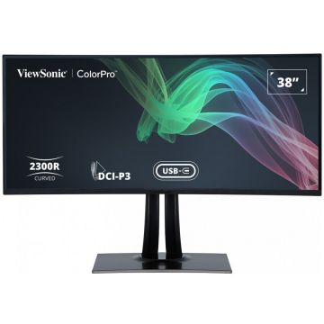 VIEWSONIC Monitor curbat ViewSonic VP3881A 38, 3840 x 1600 21:9 SuperClear® IPS , 3 sides frameless, HDR 10, 2 HDMI, DisplayPort, USB type C(90W) & USB ports, Ethernet, boxe